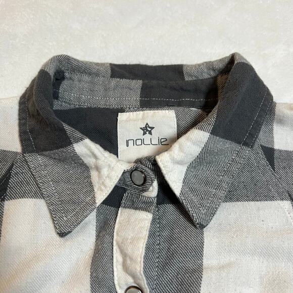 Nollie The Slim Fit Plaid Flannel Pearl Snap Button Up Shirt Size L Western - Picture 5 of 9
